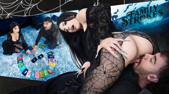 Family Strokes – Asteria Jade Wicked Halloween: Goth Siblings Summon the Ouija Demon!